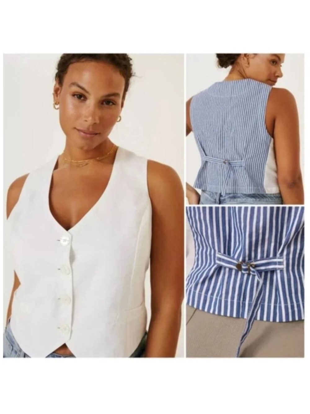 Anthropologie Porridge Clothing NWT Cotton Linen blend Vest XS
